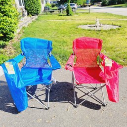 Red And Blue Ozark Trail Chairs