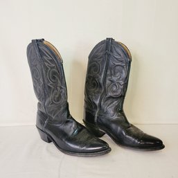 Womans Black Cowboy Boots Size 10.5