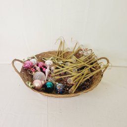 Beautiful Christmas Ornaments In Basket