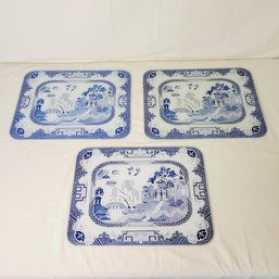 Blue And White Glass Placemats Or Cutting Boards