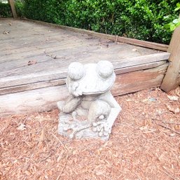 Stone Frog Sculpture (Backyard)