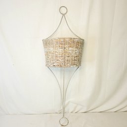 Wire And Wicker Hanging Basket