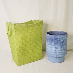 Ceramic Trash Can And Storage Basket