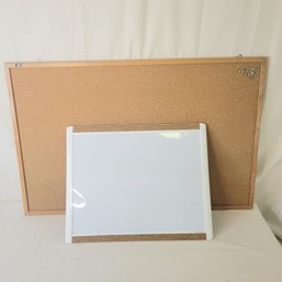 Large Cork Board And Dry Erase Board