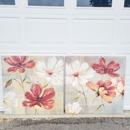 Set Of 2 Large Canvas Floral Prints