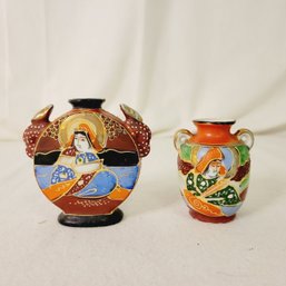 Miniature Hand Painted Vases From Japan