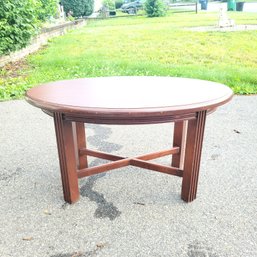 Small Wooden Oval Accent Table
