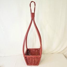 Wicker And Wood Hanging Planter