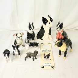 Ceramic, Wood And 1 Cast Iron Dog Collection