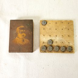 Vintage Daguerreotype And Numbered Tachs