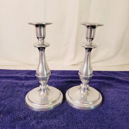 Vintage Wilton Silver Colored Candlestick Holders