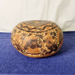 Hand Carved Gourd From Peru