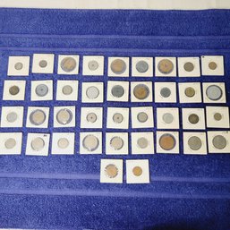 Vintage And Antique Carded Foreign Coins