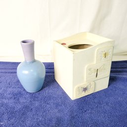 Tissue Box Cover And Small Vase