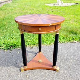 French Empire Style Round Side Table Or Nightstand