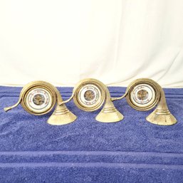 German Aneroid Barometers In French Horn Displays **Read Description