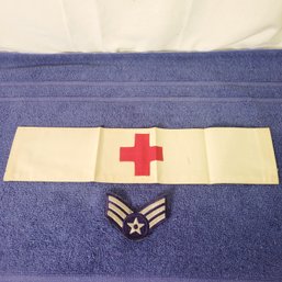 WWII Medic Armband And US Air Force Rank Patch