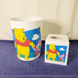 Winnie The Pooh Trash Can And Tissue Holder