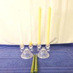 Double Sided Glass Candle Holders And Candles