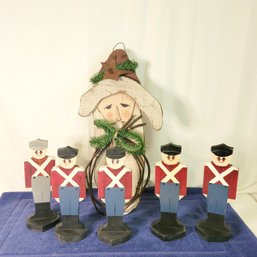 Wooden Soldiers And Santa Wall Hanging