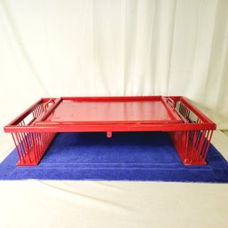 Wooden Breakfast Tray In Red Top Tray Lifts Off