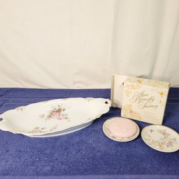 Avon Butterfly Dishes With Soap And Vintage Malmaison Germany Serving Dish