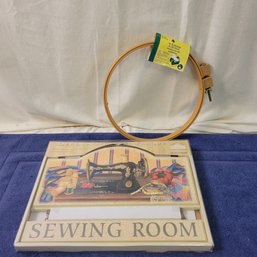 Sewing Room Sign And Quilting Hoop