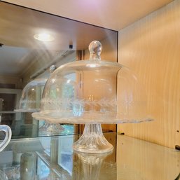 Glass Cake Stand With Dome Top (Dining Room)