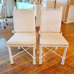 Pair Of Painted Iron Chairs (Dining Room)