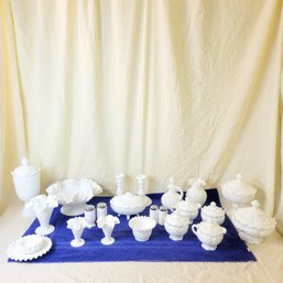 Vintage Hobnail Milk Glass Lot