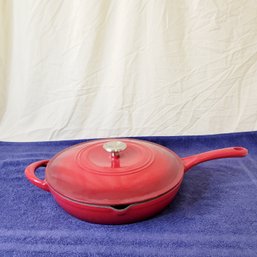 Gourmet Enameled Cast Iron Covered Skillet