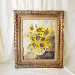 Vintage Sunflower Painting Signed  *Read Description