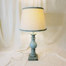 Vintage Wooden Blue Lamp