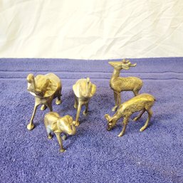 Brass Elephants And Deer