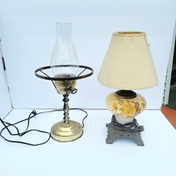 Set Of 2 Vintage Electric Lamps