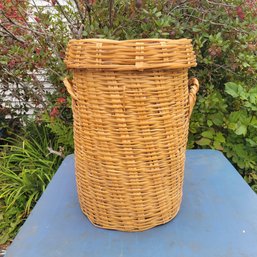 Tall Wicker Basket With Lid