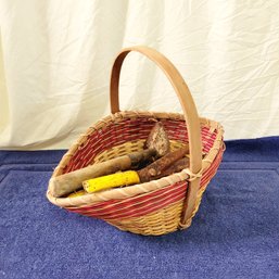 Unique Gathering Basket And Gardening Tools