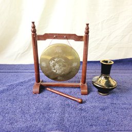 Buddhist Monestary Gong And Greacian Vase