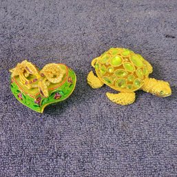 Beautiful Trinket Boxes Turtle & Dragonfly