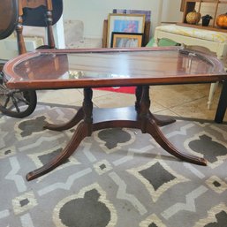 Vintage Coffee Table With Removable Glass Top (Room 1)