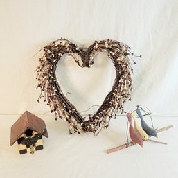 Heart Wreath And Bird Decorations