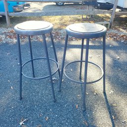 Set Of 2 Metal Stools