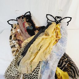 Scarf Lot And Butterfly Scarf Hangers