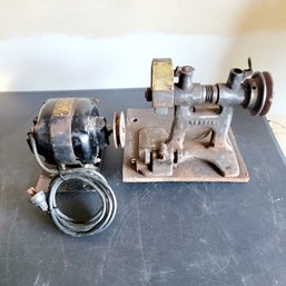 United Shoe Machinery Corp Vintage Metallic Grinder And Motor