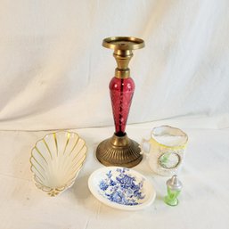 Vintage Dish Assortment And Salt Shaker