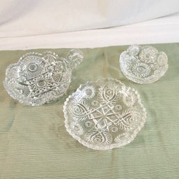 Glass Dishes With Designs Set Of 3