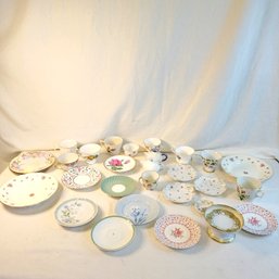 Mismatched Tea Cup, Saucers And Other China Lot