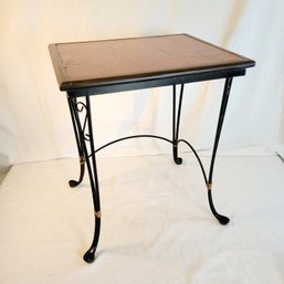 Metal And Wood Accent-side Table