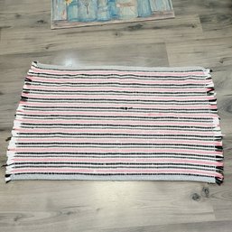 Pink, Black, White And Grey Throw Rug