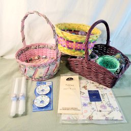 Easter Baskets, Bunny Candles And Wrapping